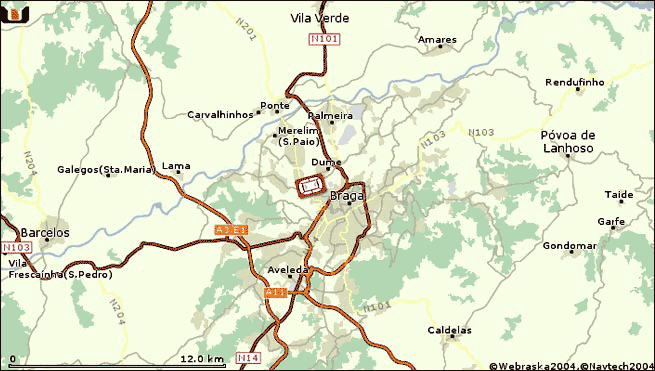 Mapa De Braga Travelguía Portugal 6531