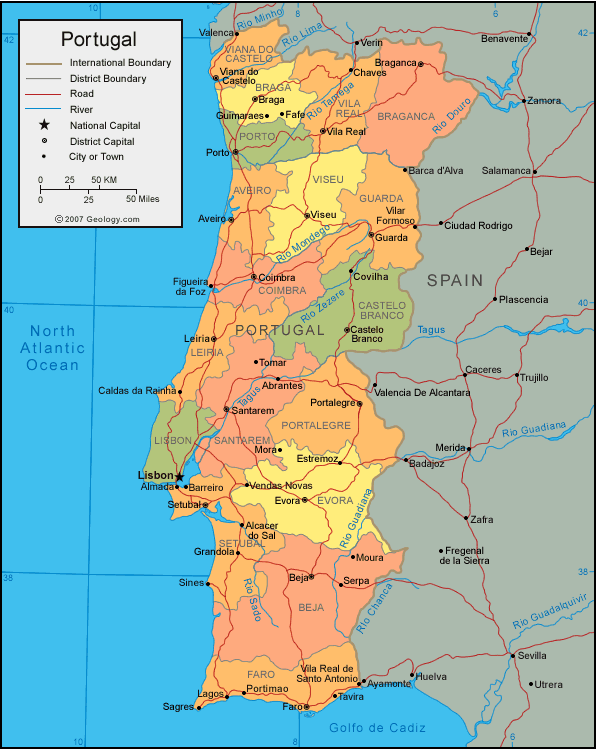 Mapa de Portugal | Travelguía Portugal